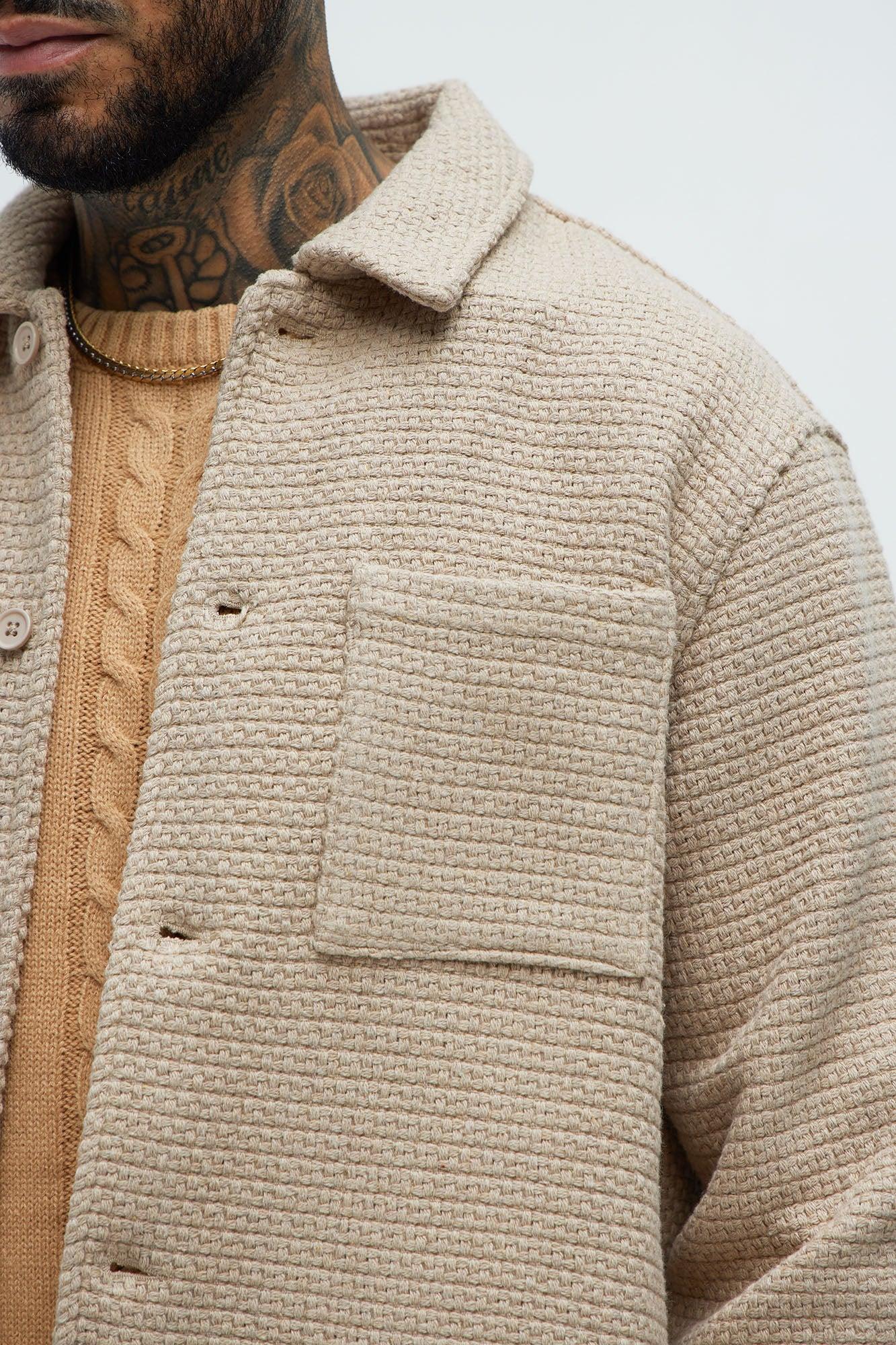 Linden Textured Button Up Shirt - Tan Product Image