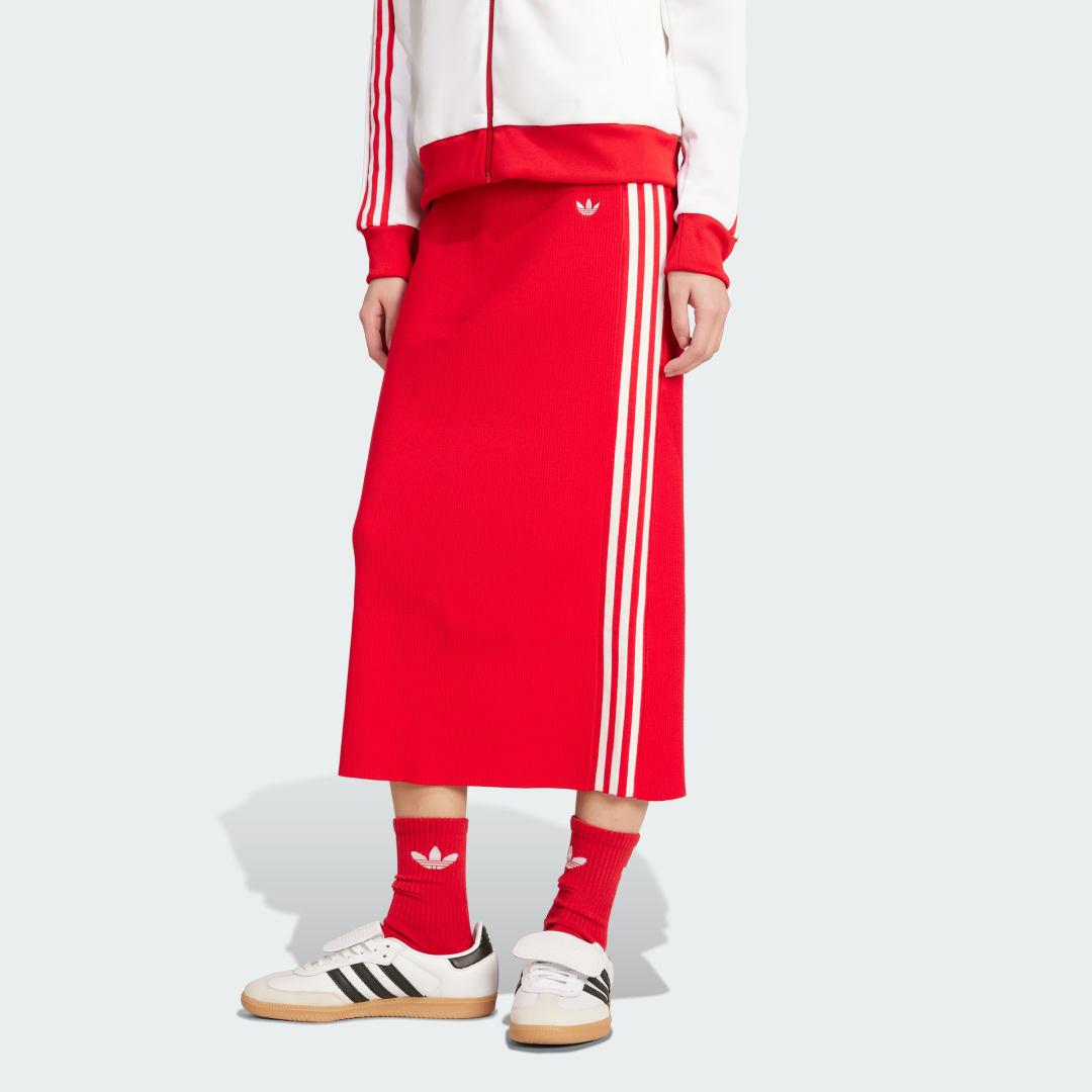 adidas Adicolor Knit 3-Stripes Skirt Black S Womens Product Image