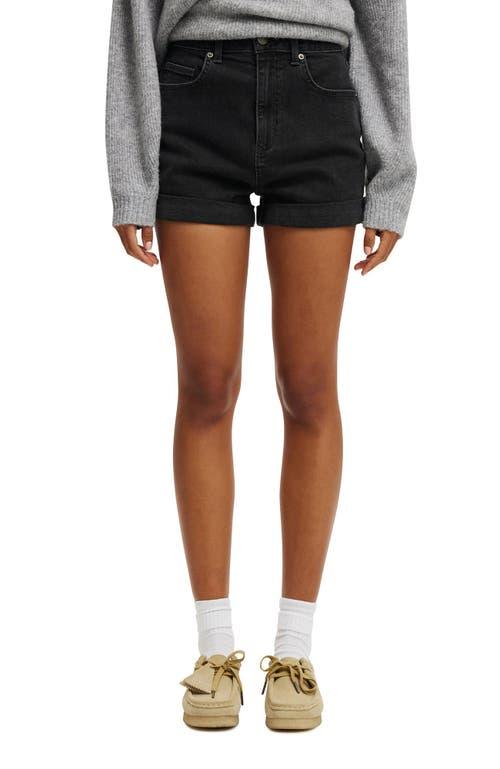 Cotton On Women's High Rise Micro Denim Short in Graphite Black Cuff at Nordstrom, Size 6 Product Image
