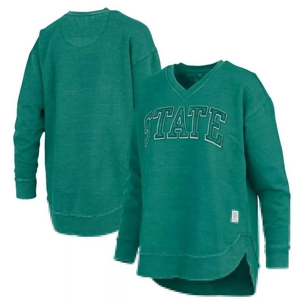 Women's Pressbox Green Michigan State Spartans Westin Poncho V-Neck Pullover Sweatshirt,  Product Image