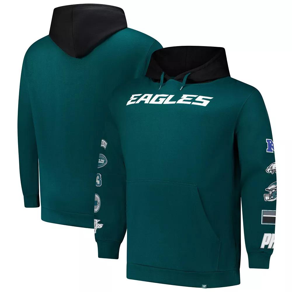 Men's Fanatics Midnight Green Philadelphia Eagles Patched Out Pullover Hoodie, Size: 2XB Product Image