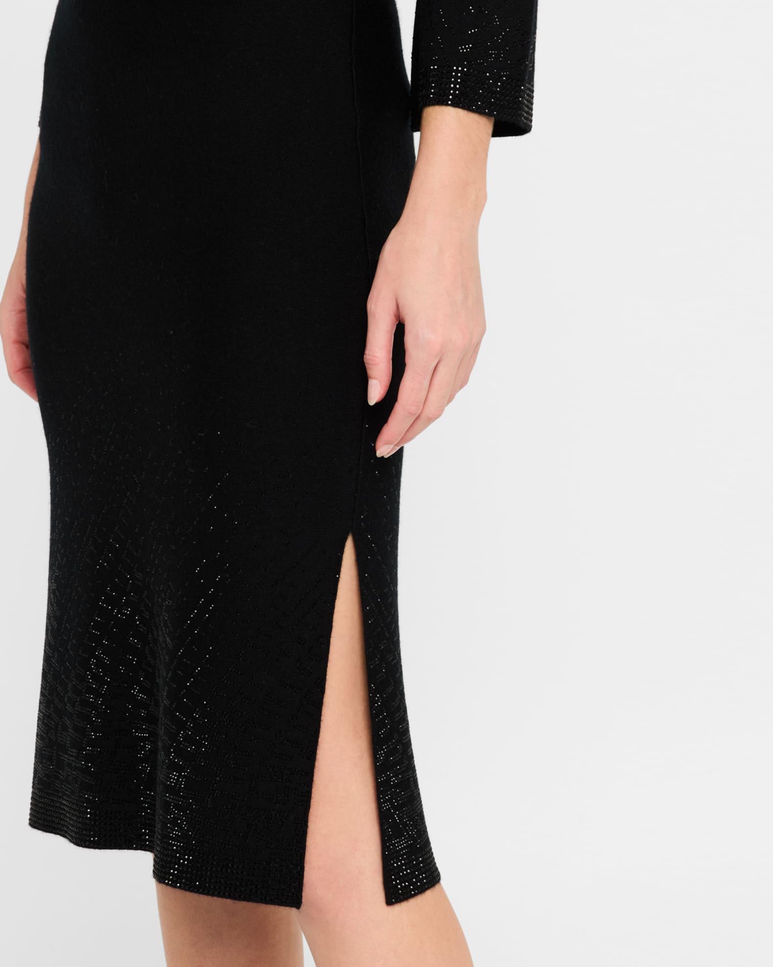 Cashmere Rhinestone-Embellished Pencil Skirt Product Image