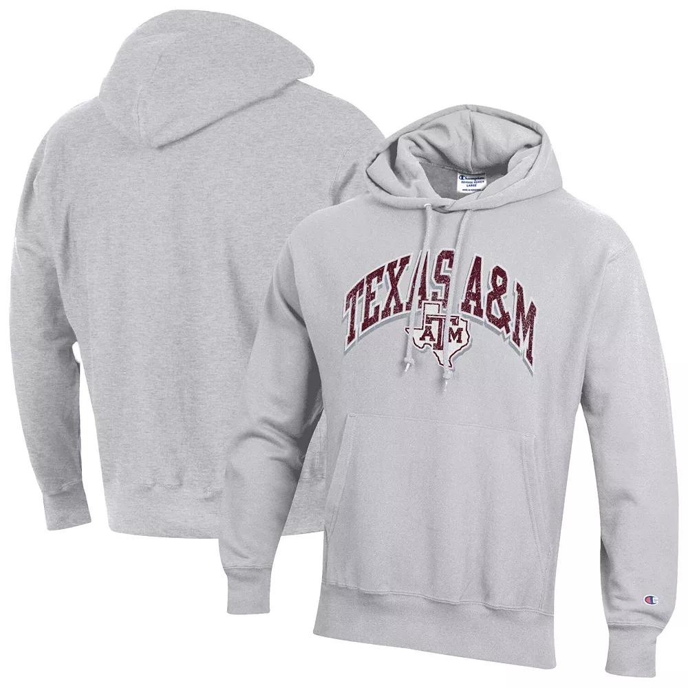 Men's Champion Gray Texas A&M Aggies Vault Late Night Reverse Weave Pullover Hoodie,  Product Image