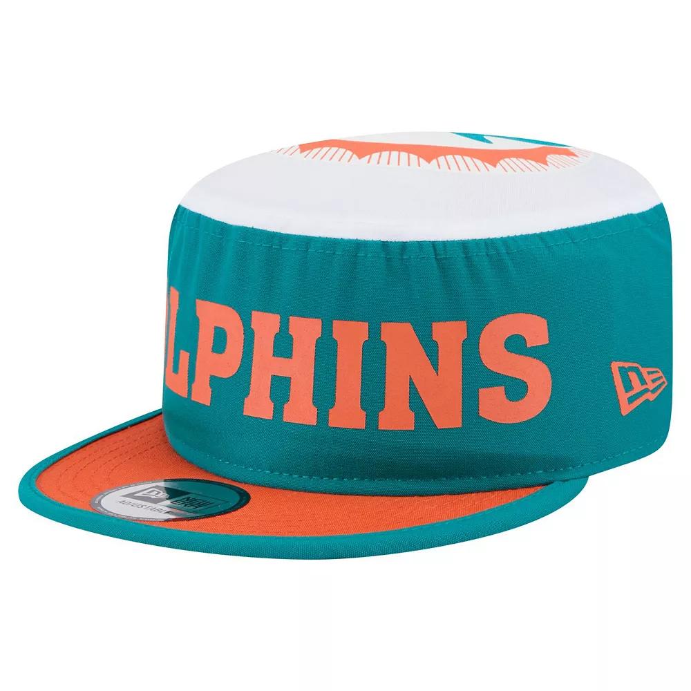 Men's New Era Aqua Miami Dolphins Throwback Retro Painter Snapback Hat, Turquoise A Product Image
