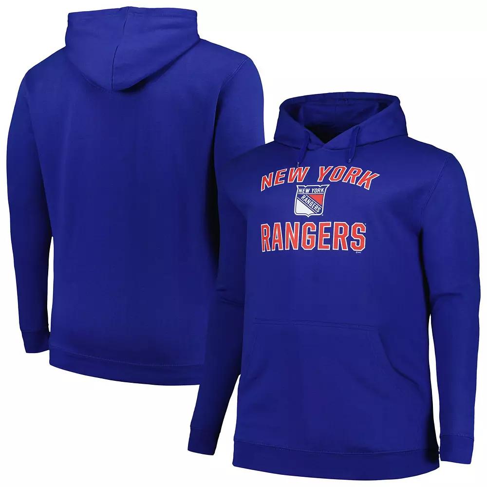 Men's Profile Blue New York Rangers Big & Tall Arch Over Logo Pullover Hoodie,  Product Image