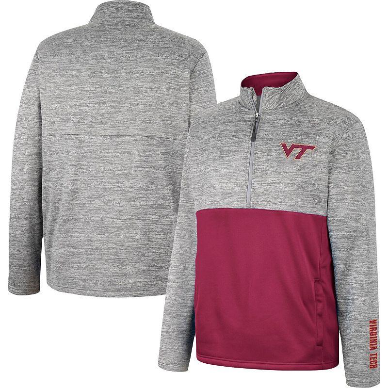 Men's Colosseum Heather Gray Virginia Tech Hokies John Half-Zip Pullover Jacket, Size: 2XL, Grey Product Image