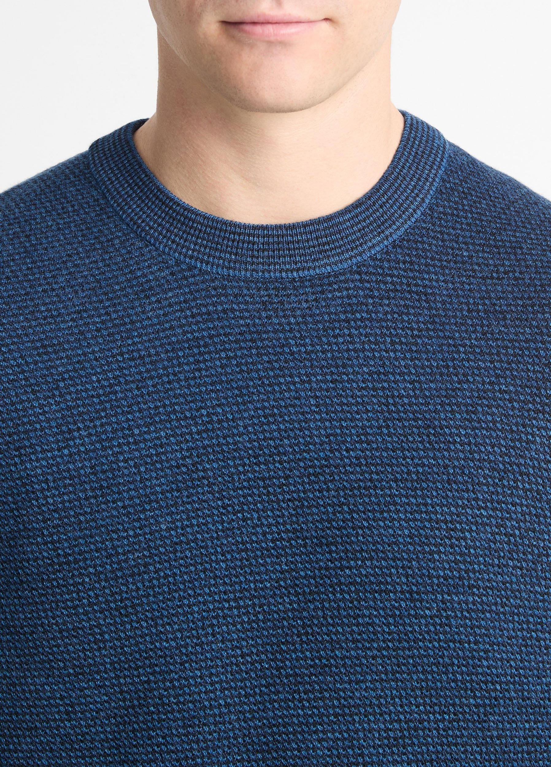Two-Tone Merino Wool Mesh Sweater Product Image