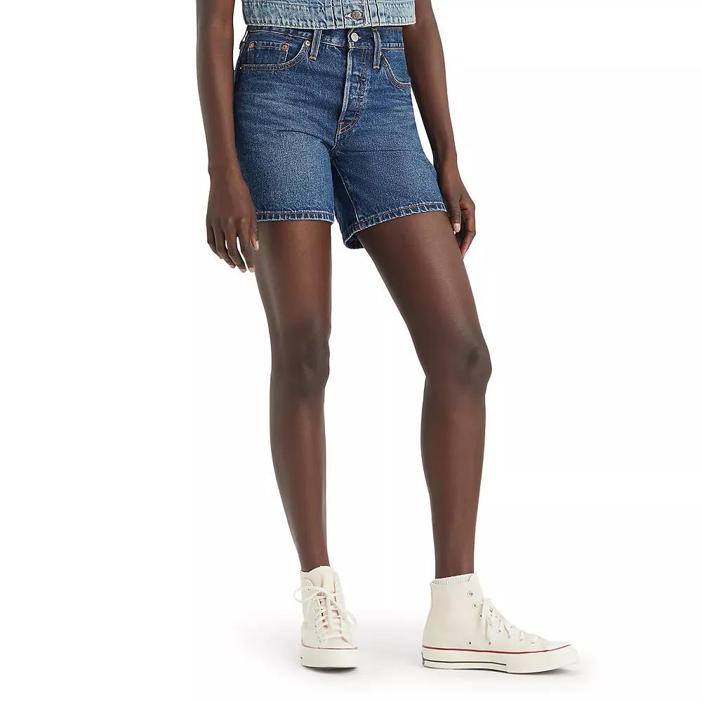 Levi's® Women's 501® Mid-Thigh Shorts - Case Closed 24: High Rise, Denim, Stretch, 6" Inseam, Fly Button Product Image