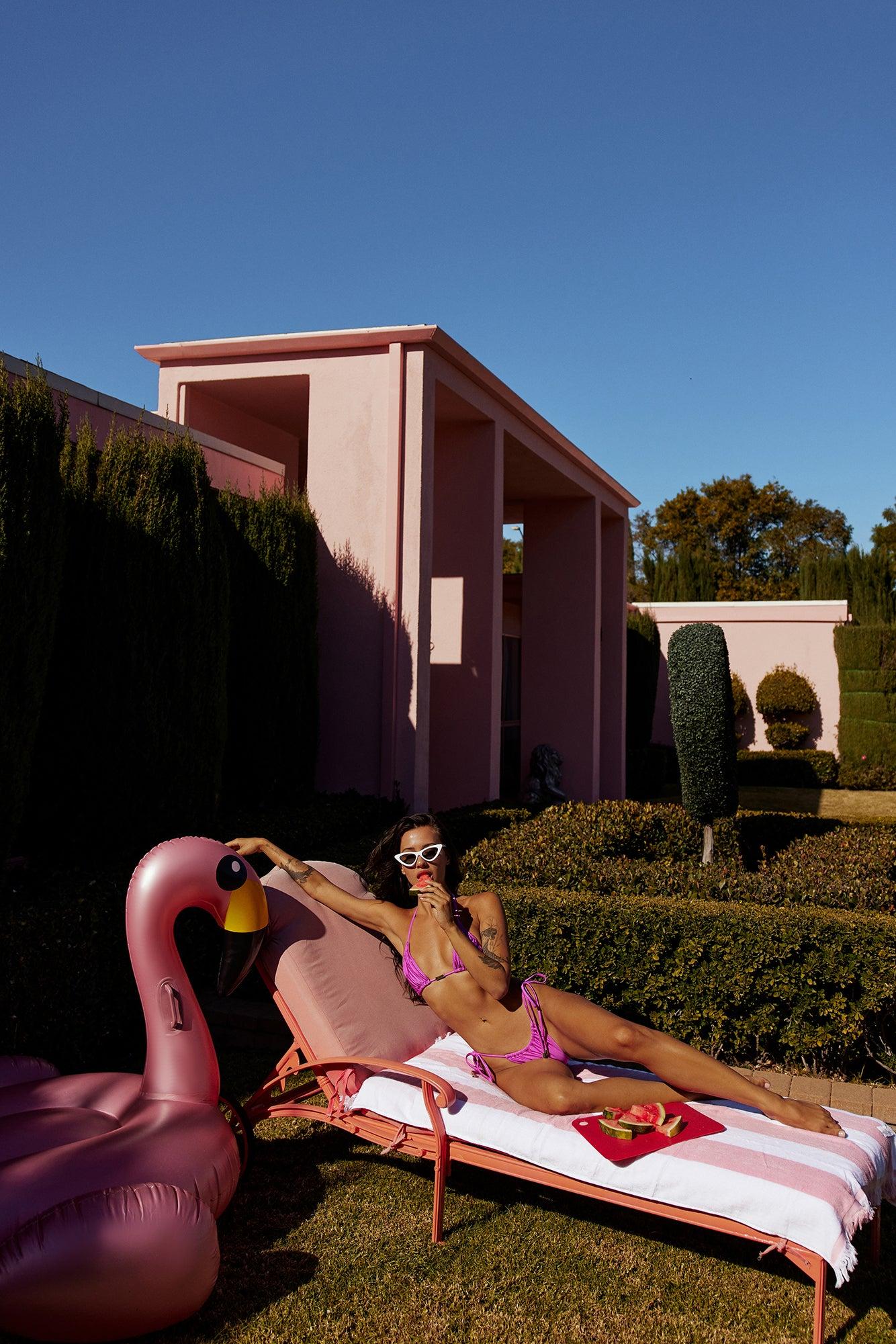 Neon Wave Swim Top Purple Product Image