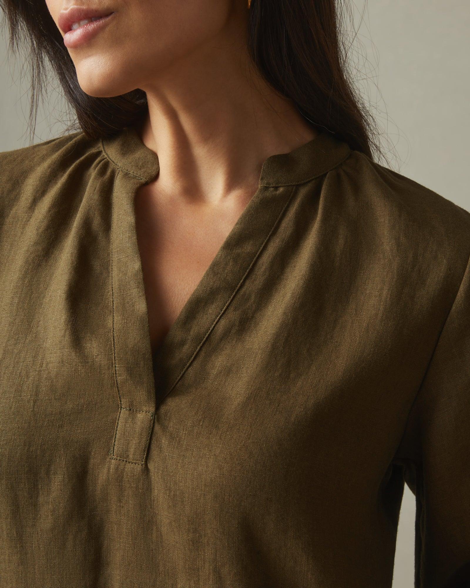 Women's Linen Tunic Dress - Beech Product Image