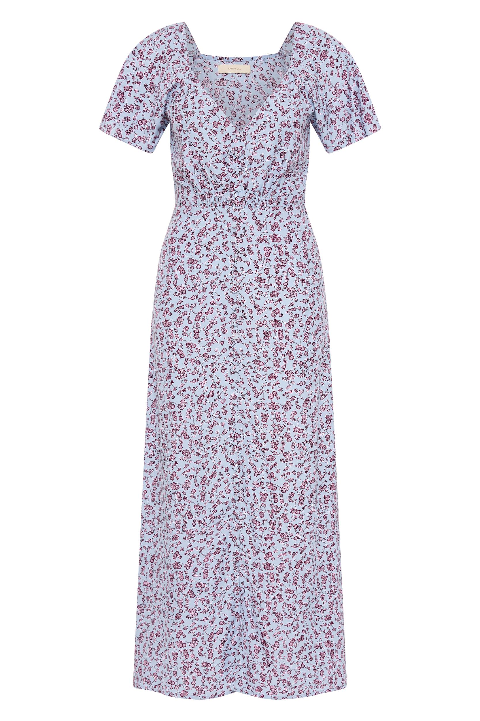 Aurelia Midi Dress Amaryllis Floral Blue - Final Sale Product Image