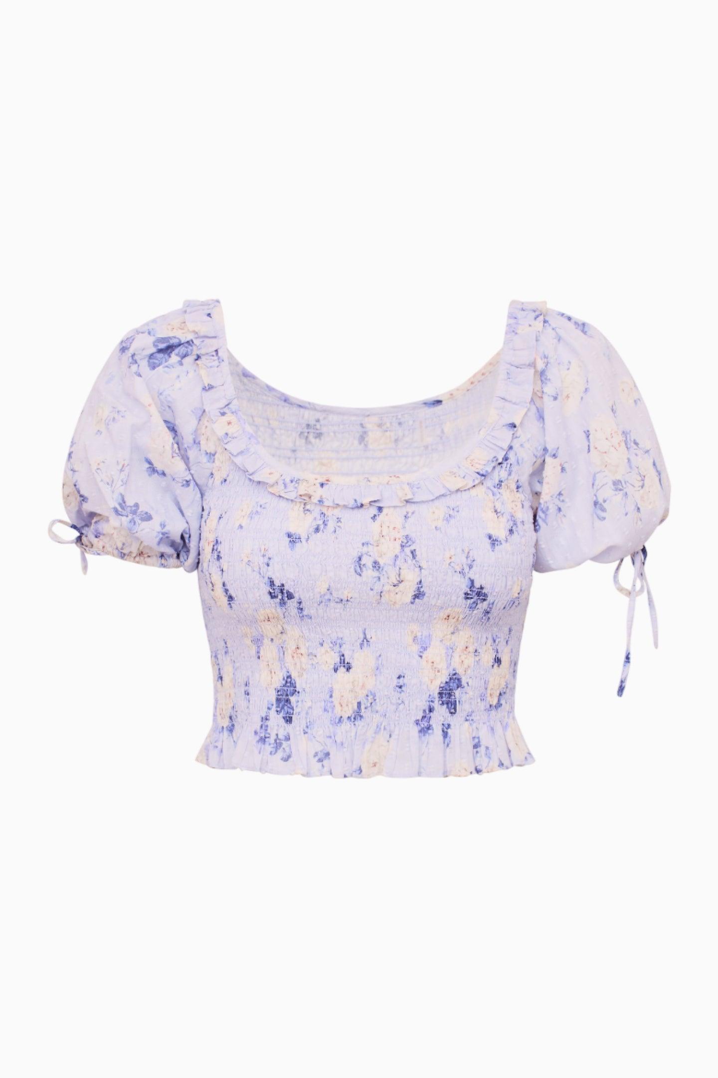 Molly Fragrance Print Top - WHISPER BLUE Product Image