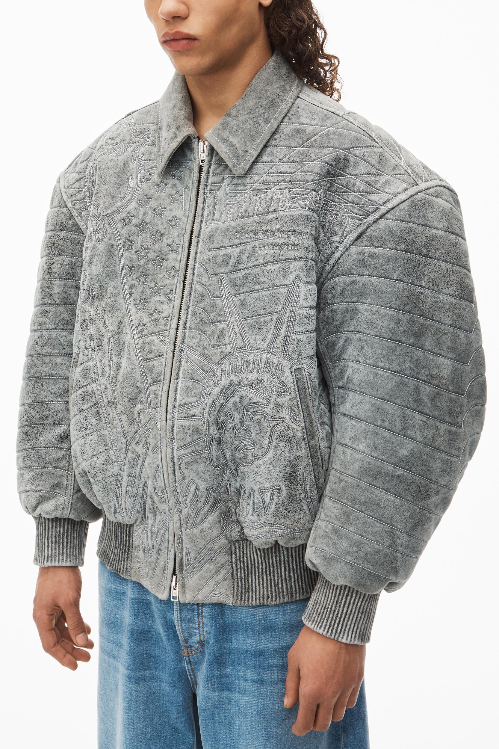 Embroidered Bomber Jacket In Lambskin Product Image