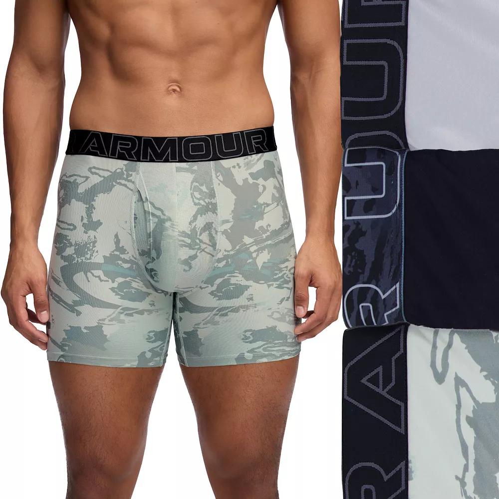 Men's Under Armour 3-pack Performance Tech Printed 6-in. Boxer Briefs,  Product Image