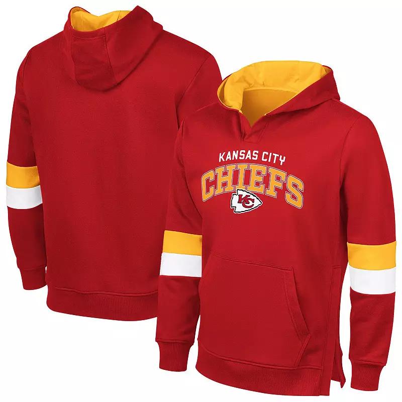 Mens G-III Sports by Carl Banks /Gold Kansas City Chiefs Adaptive Faceoff Pullover Hoodie Product Image