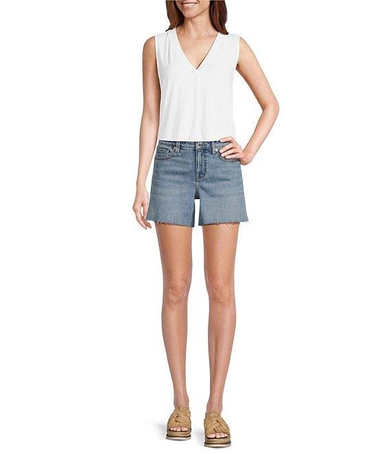 Tommy Bahama Kauai Solid Jersey Pleating V-Neck Sleeveless Tank Product Image