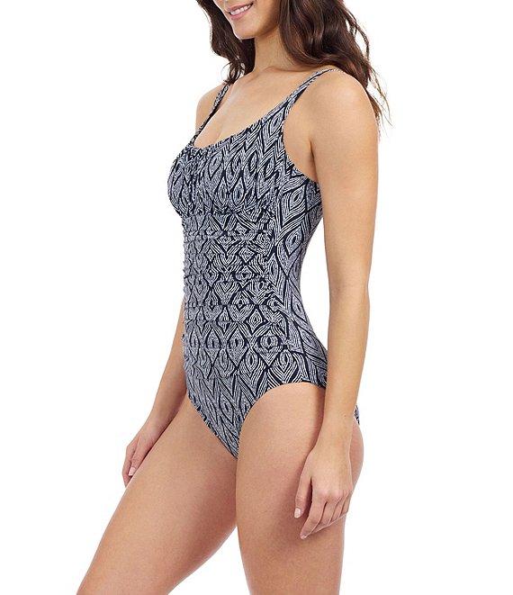 Profile By Gottex Plume Scoop Neck Tummy Control Shirred One Piece Swimsuit Product Image