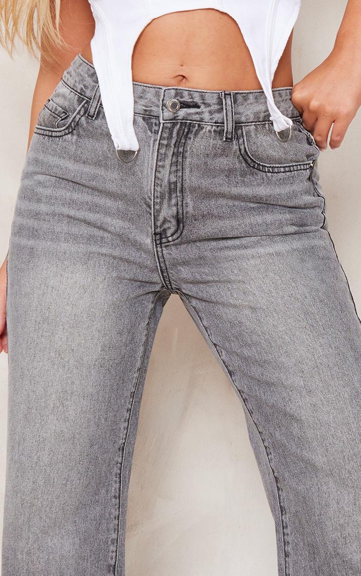 Grey Faded Wash Straight Leg Jeans Product Image