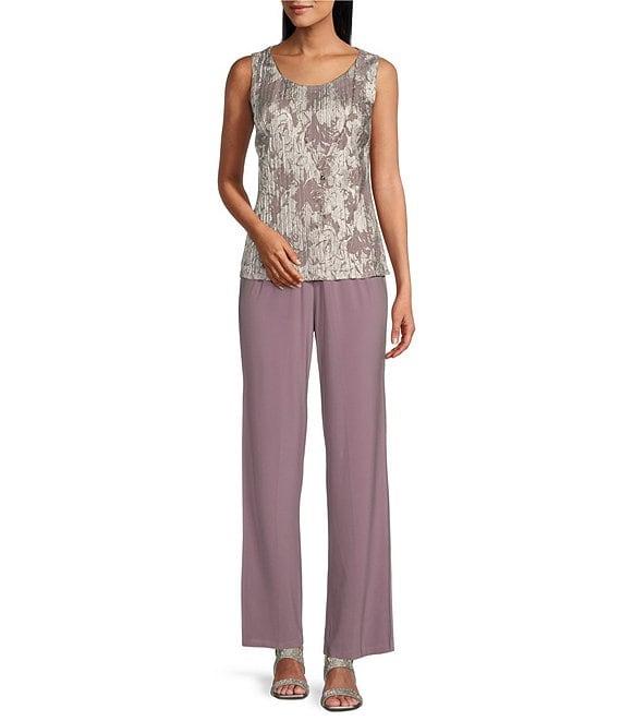 R & M Richards 3/4 Sleeve Scoop Neck 3-Piece Pant Set Product Image