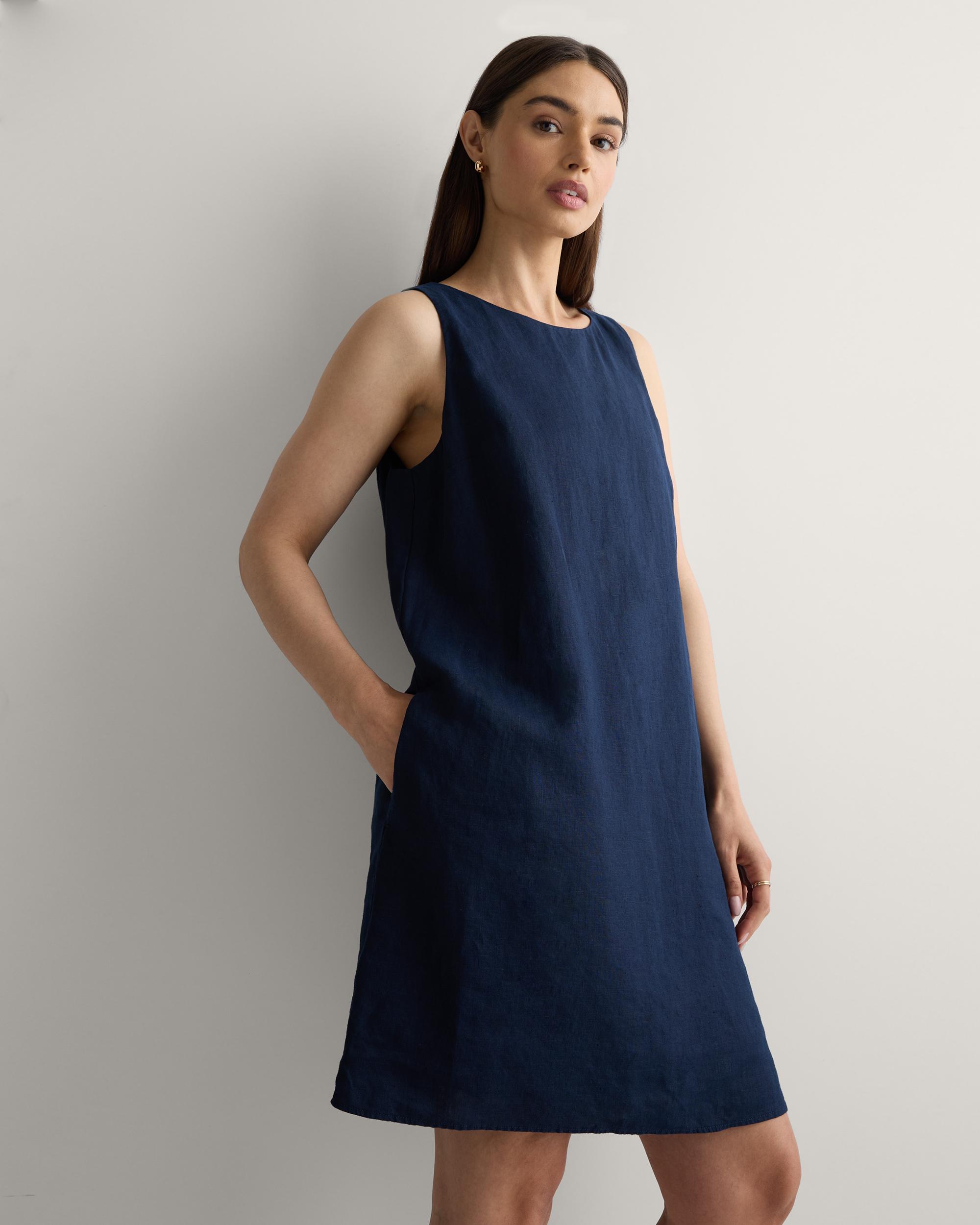 Quince | Women's 100% European Linen Tank Top Mini Dress Size XL Product Image