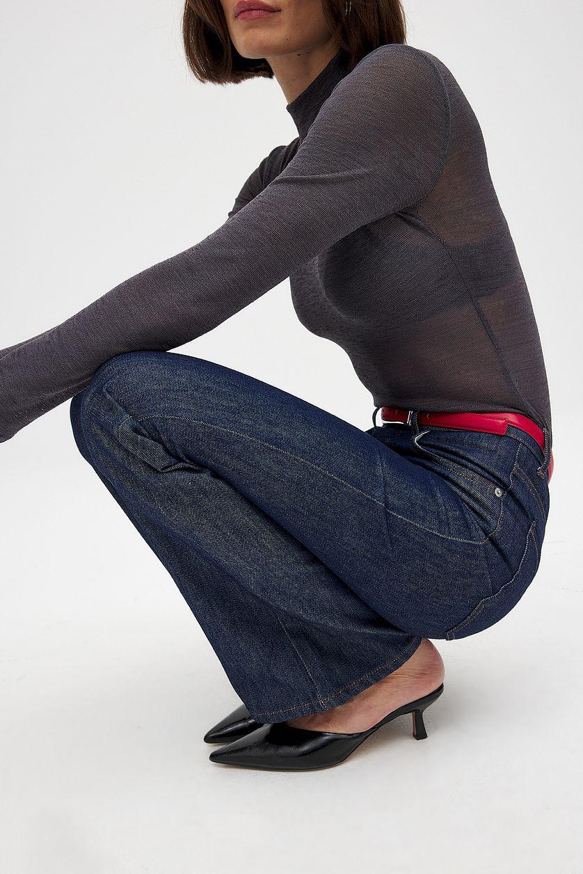 High Waist Flared Denim Product Image