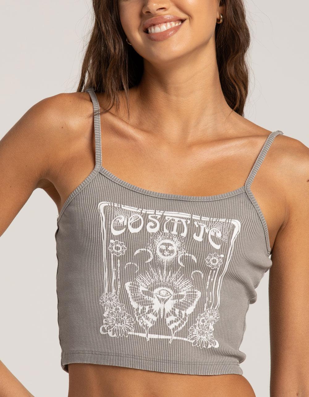 FULL TILT Butterfly Womens Cami Top - GRAY Product Image