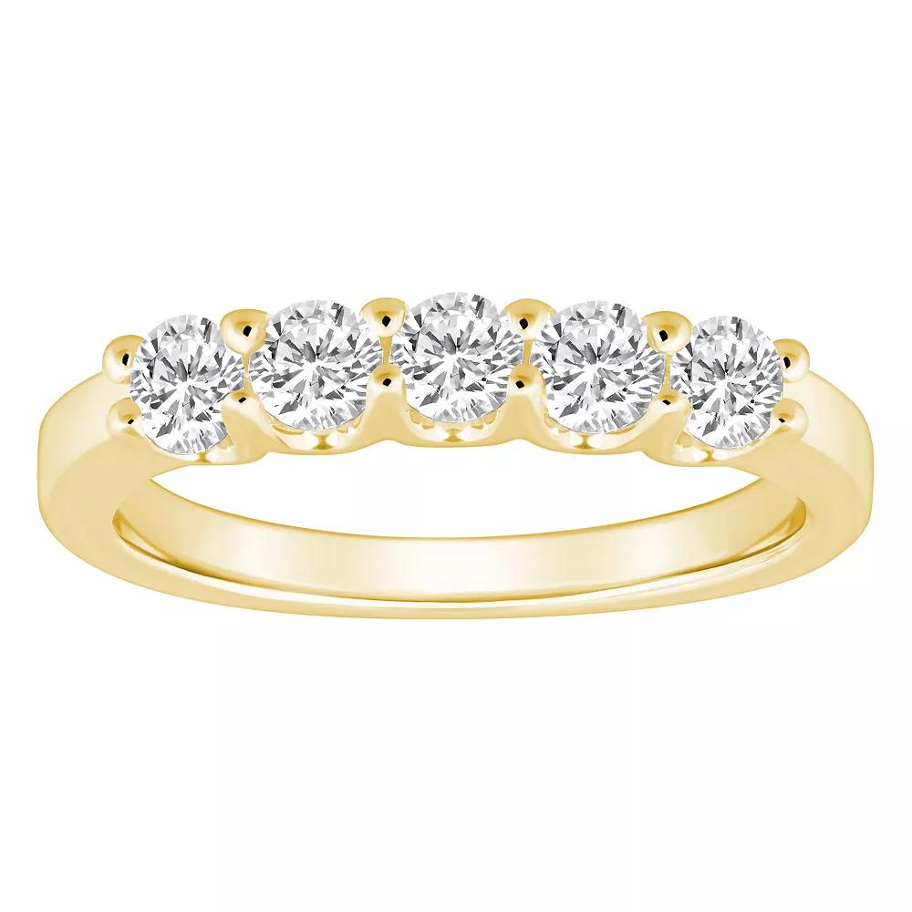 Alyson Layne 14k Gold 3/4 Carat T.W. Diamond 5-Stone Wedding Ring, Women's, Size: 10, Yellow Product Image