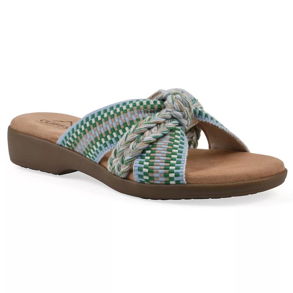 Cliffs by White Mountain Blinding Women's Slide Sandals, Size: 7 Medium, Green Team Fabric Product Image