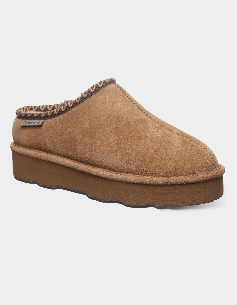 BEARPAW Martis Womens Suede Slippers - BROWN Product Image