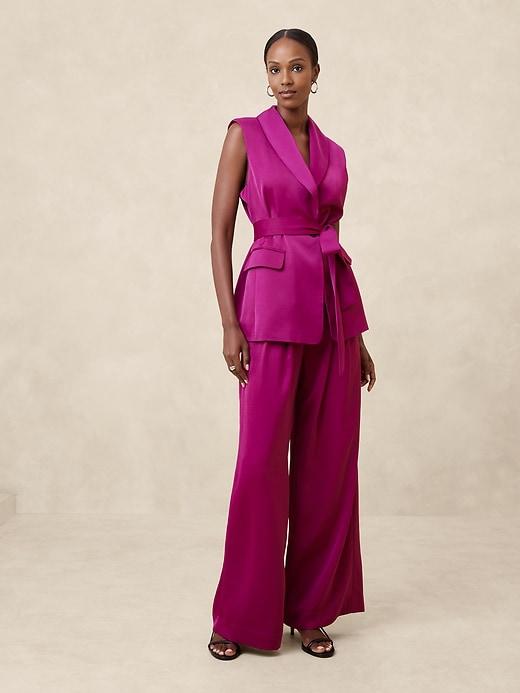 Silky Pleated Wide-Leg Pant Product Image