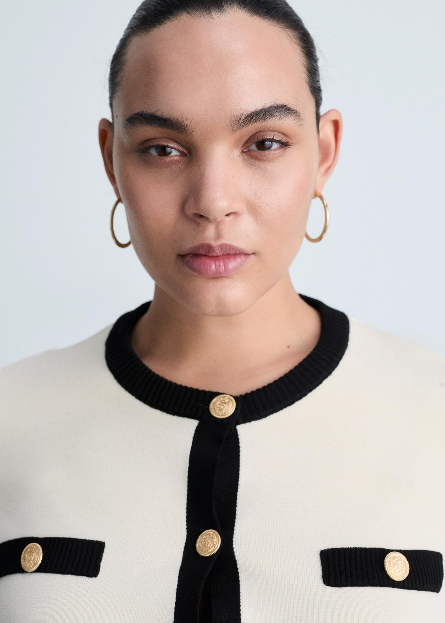 Knitted jacket with jewel buttons - Women | MANGO USA Product Image