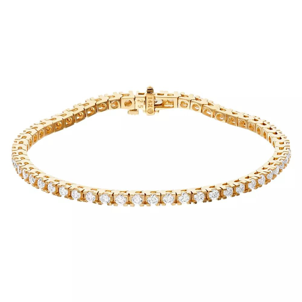 Radiant Fire 14k Gold 3 Carat T.W. Lab-Created Moissanite Tennis Bracelet, Women's, Size: 7" Product Image