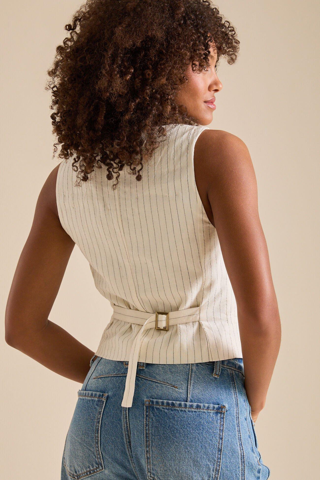 Lauren Striped Button Up Vest Product Image