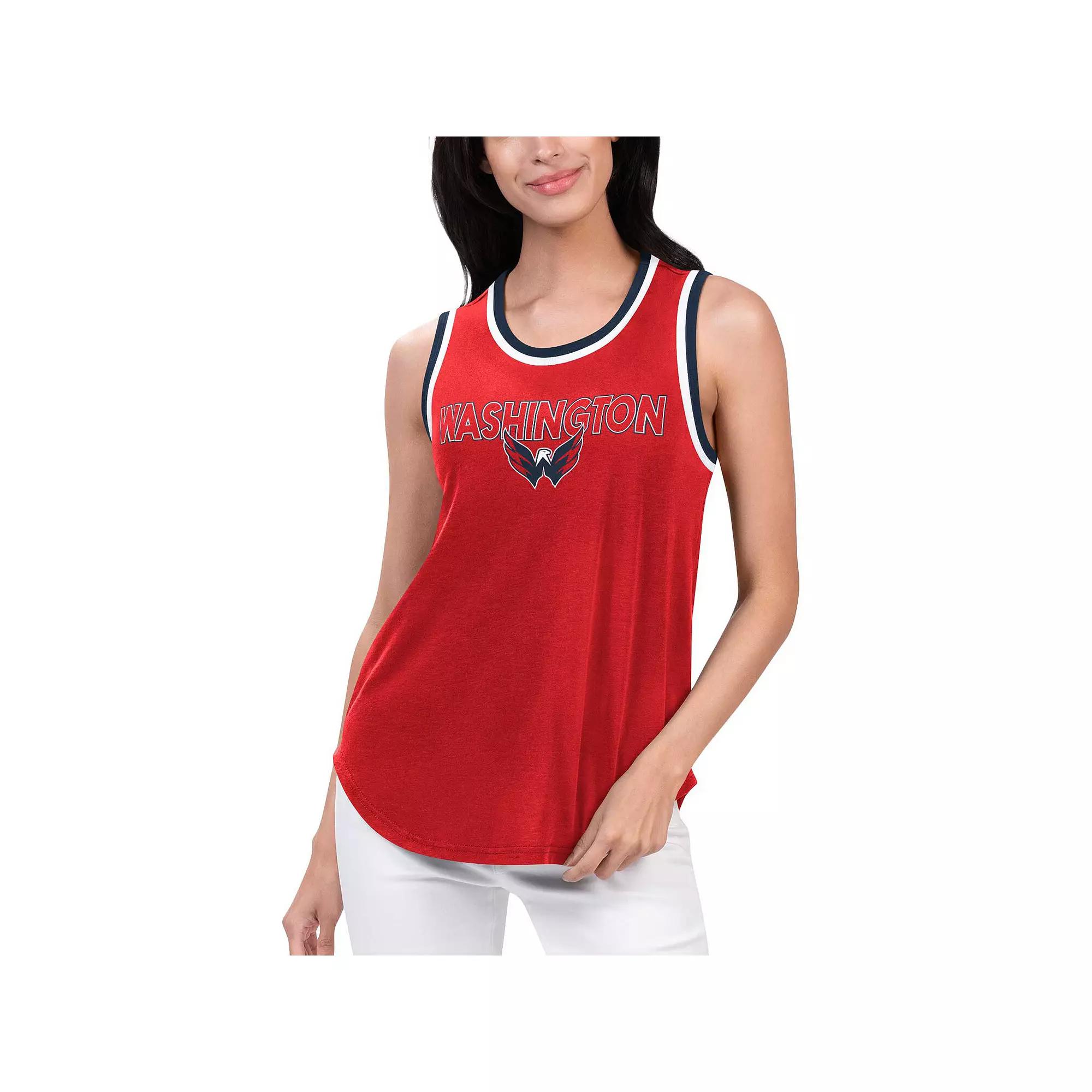 Women's G-III 4Her by Carl Banks Red Washington Capitals Strategy Tank Top,  Product Image