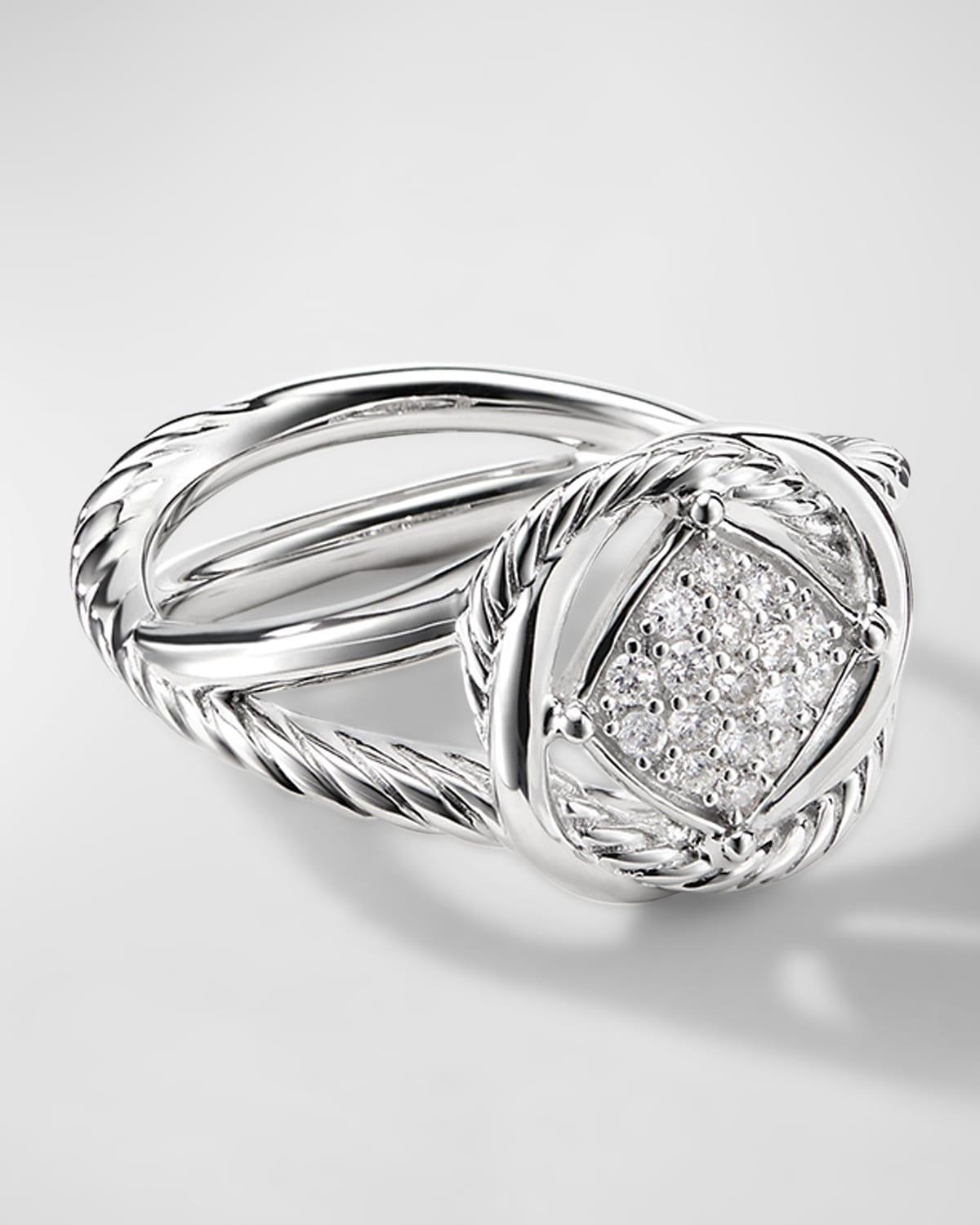 Infinity Ring with Diamonds in Silver, 13mm Product Image