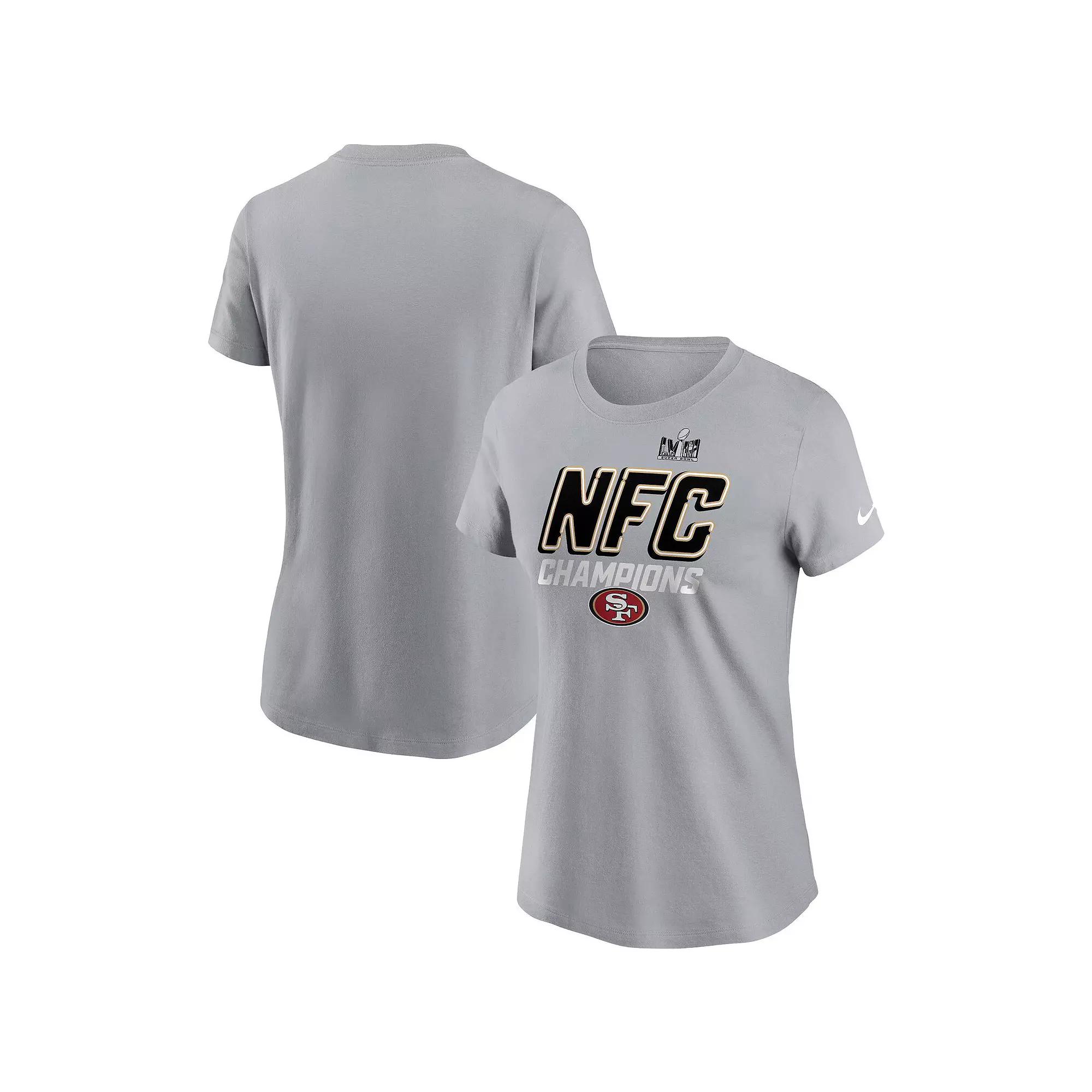 Women's Nike Gray San Francisco 49ers 2023 NFC Champions Iconic T-Shirt, Size: Medium, Grey Product Image