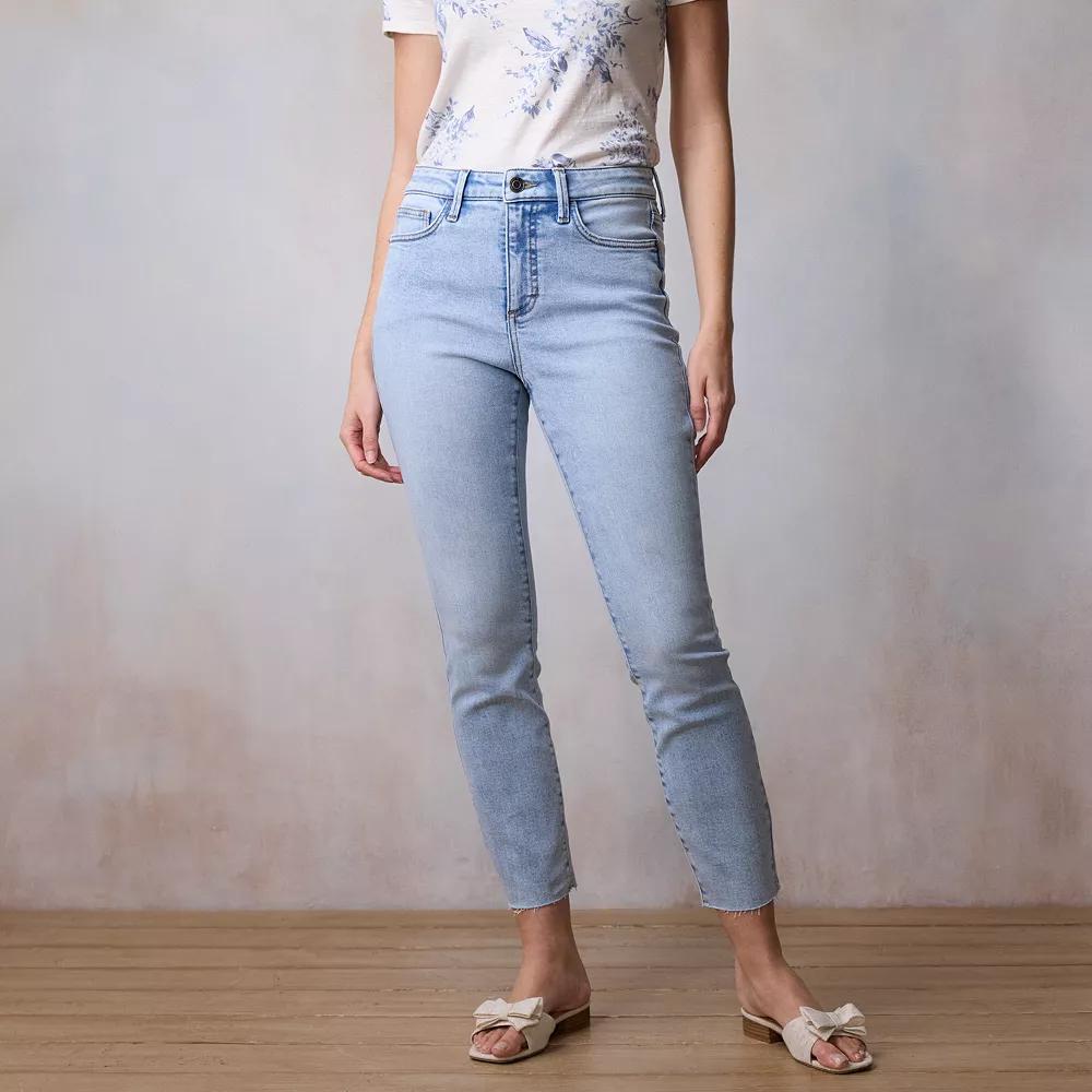 Women's LC Lauren Conrad High Rise 5 Pocket Skinny Jeans, Size: 18, Superlight Blue Product Image