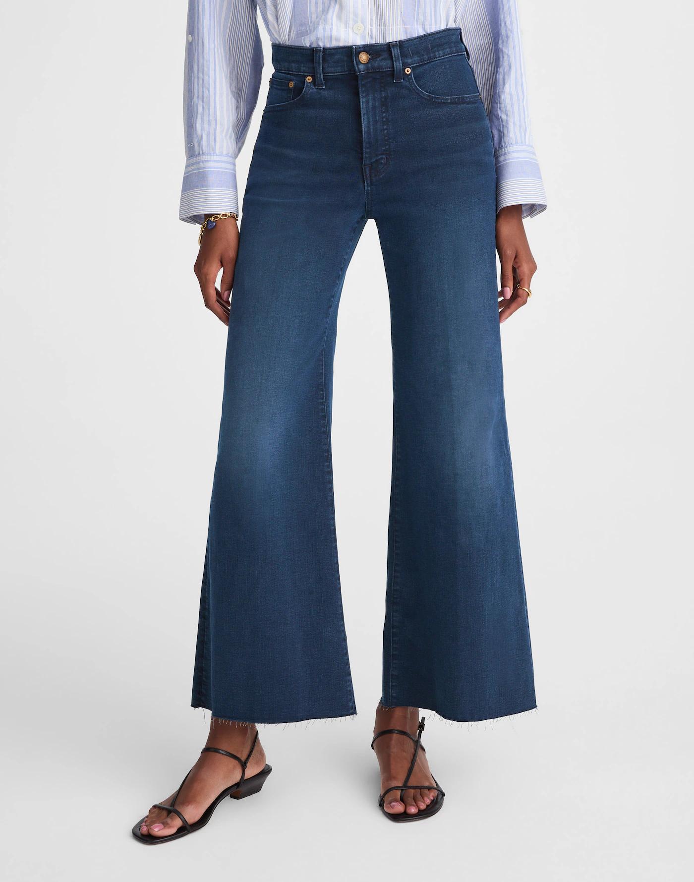Flared Wide-Leg Crop Jeans Product Image