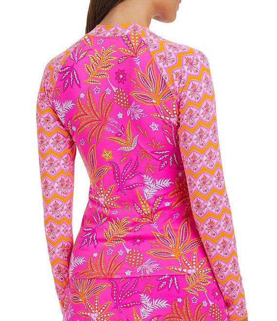 Bleu Rod Beattie Desert Bloom Stand Collar Zip Front Rashguard Product Image