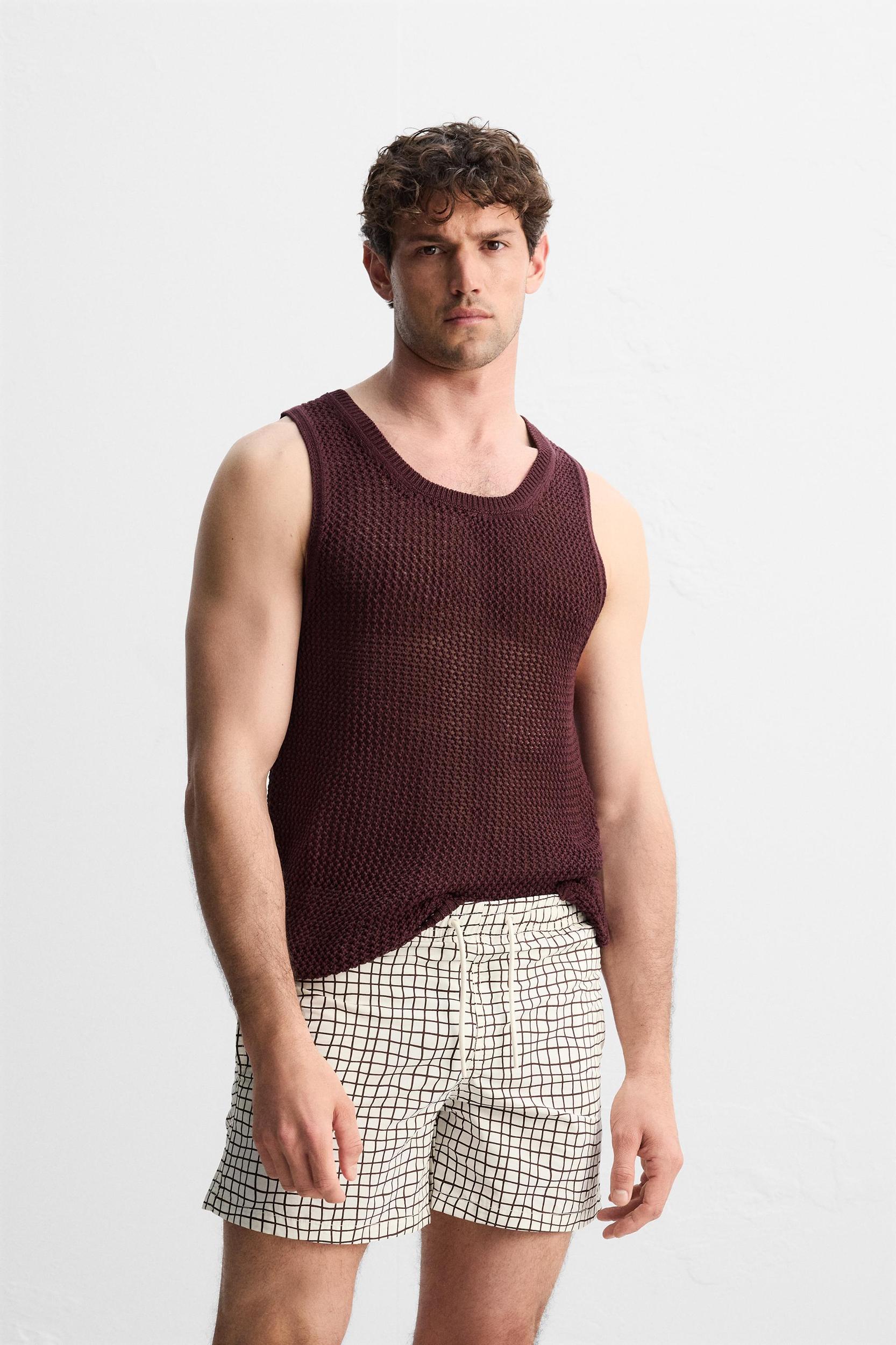 CHECKERED PRINT MID-LENGTH SWIMSUIT Product Image