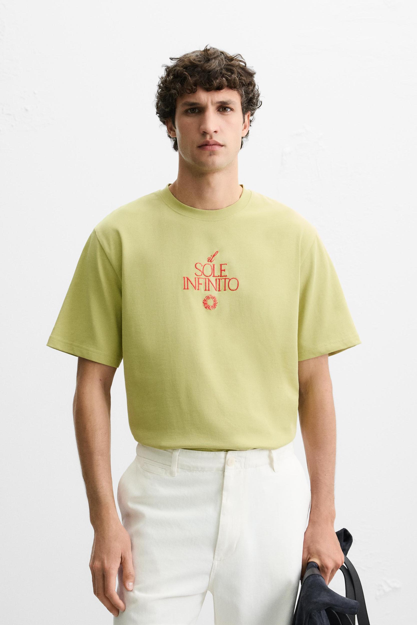 EMBROIDERED TEXT T-SHIRT Product Image