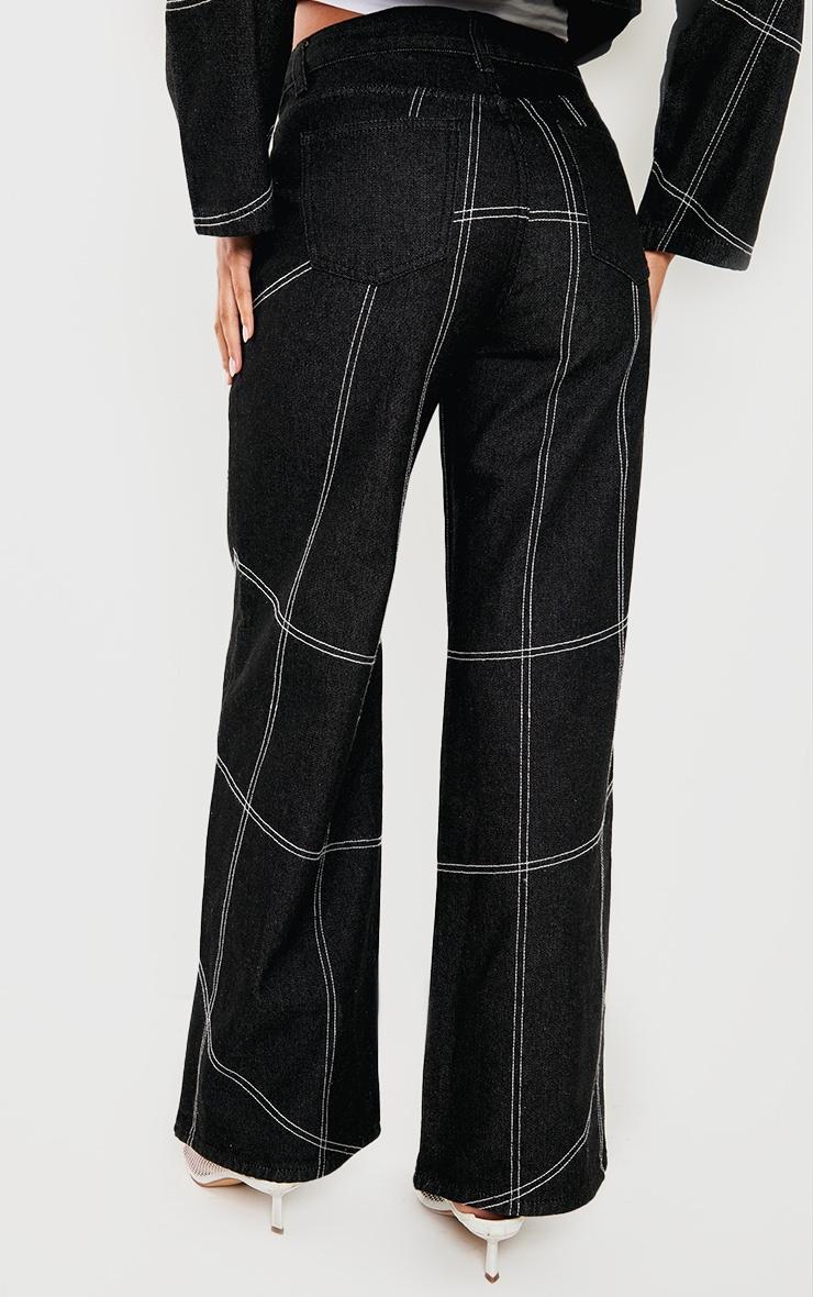 Dark Indigo Corset Seam Denim Jeans Product Image