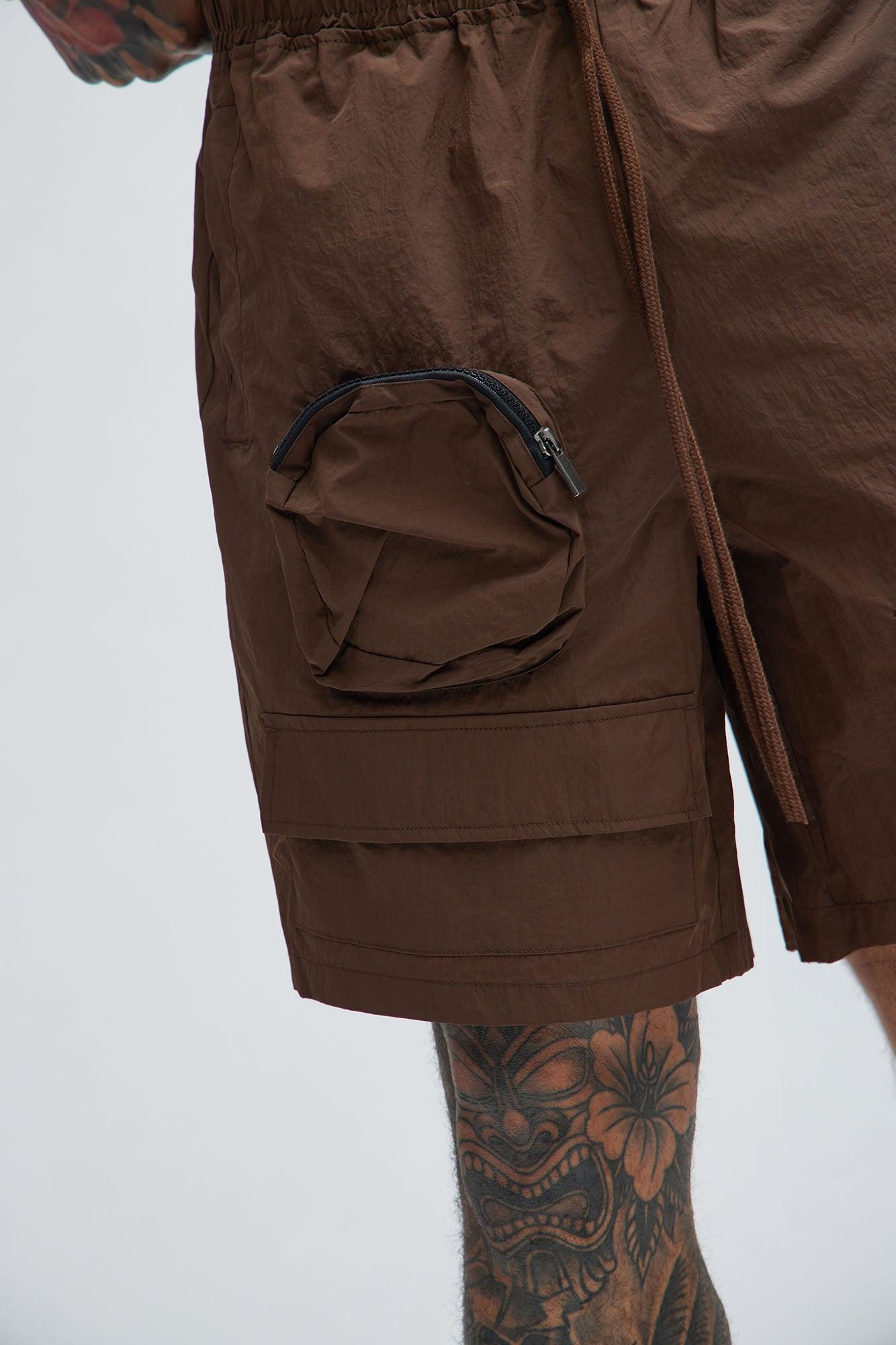 Safe Side Utility Nylon Shorts - Brown Product Image
