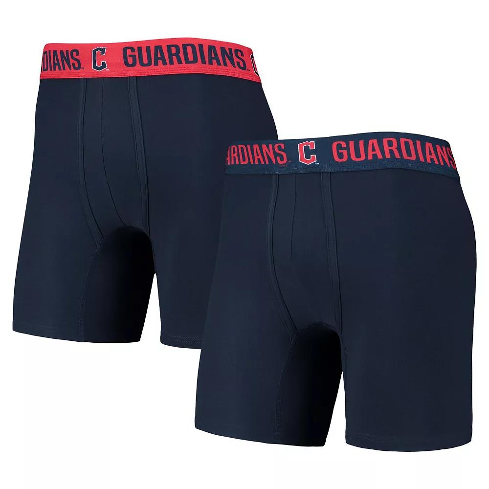 Men's Concepts Sport Navy/Red Cleveland Guardians Two-Pack Flagship Boxer Briefs Set,  Product Image