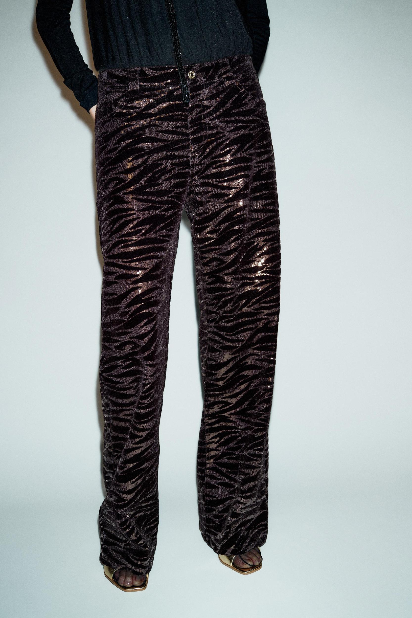VELVET SEQUIN PANTS Product Image