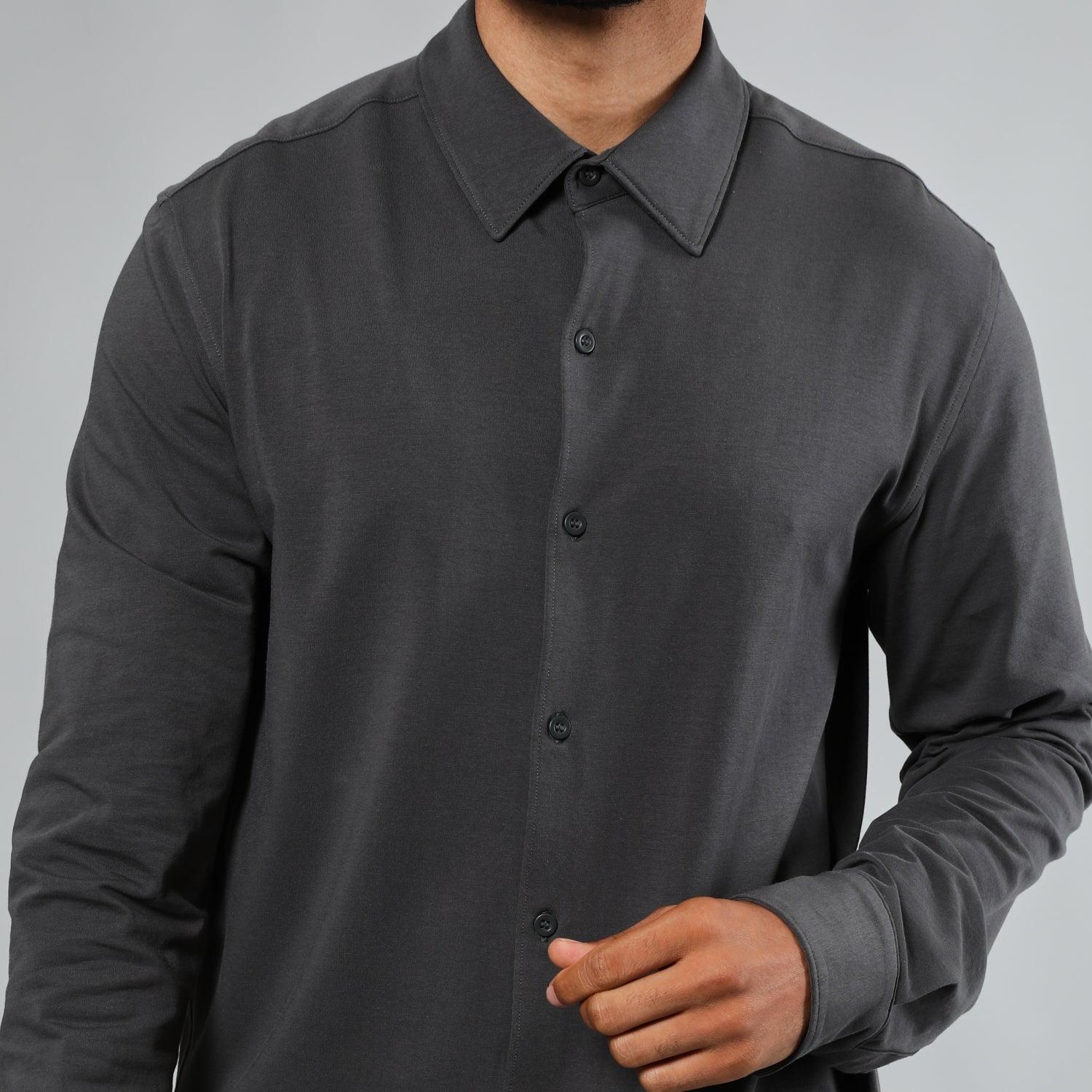 Carbon Long Sleeve Knit Shirt Product Image