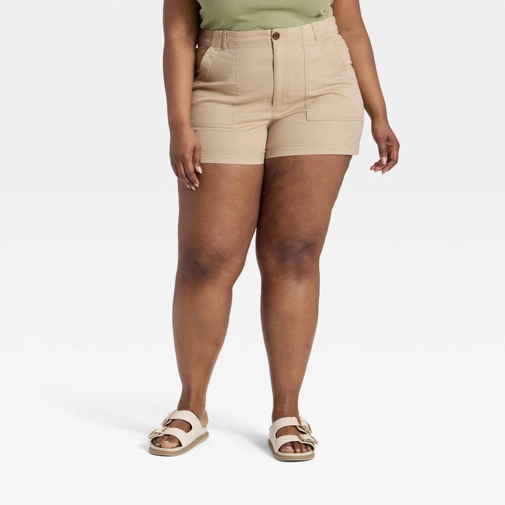 Women's High-Rise Cargo Shorts - Universal Thread™ Olive Green 26 Product Image