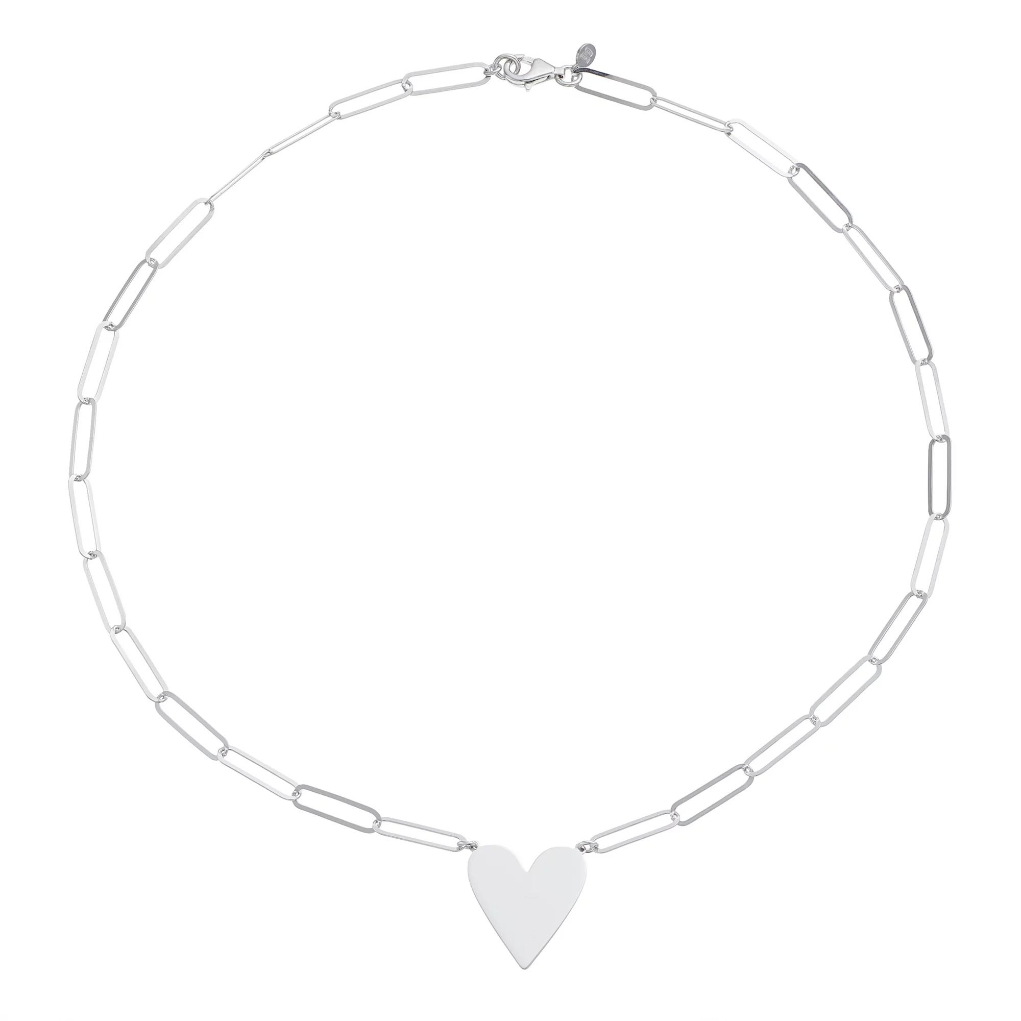 Sterling Silver Heart Necklace, Women's, Size: 18" Product Image