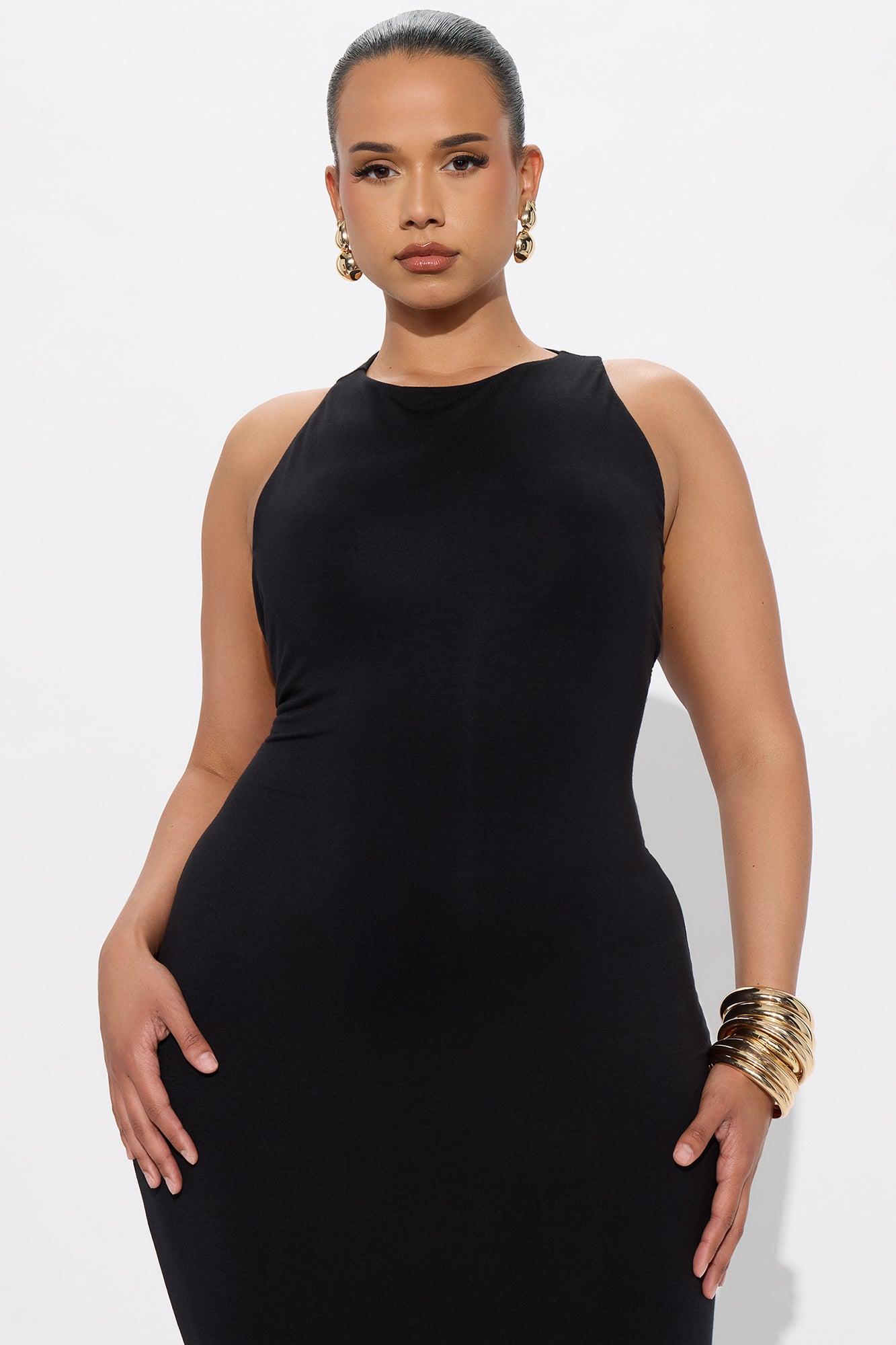 Melodie Double Lined Cut Out Maxi Dress - Black Female Product Image