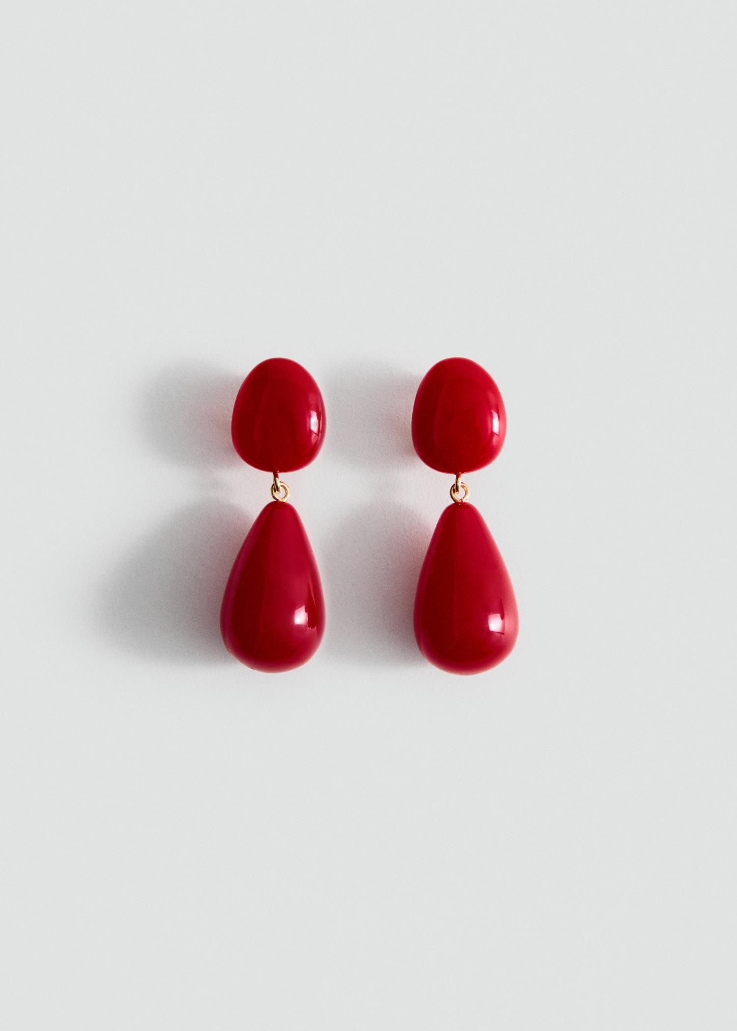 Resin drop earrings - Women | MANGO USA Product Image